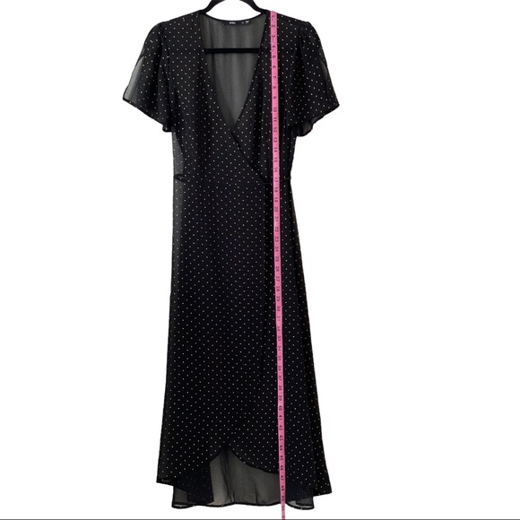 NWOT Sportsgirl Black and Gold Wrap Midi Dress - Picture 8 of 9